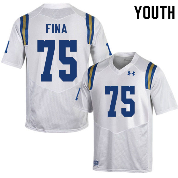 Youth #75 Bruno Fina UCLA Bruins College Football Jerseys Sale-White - Click Image to Close